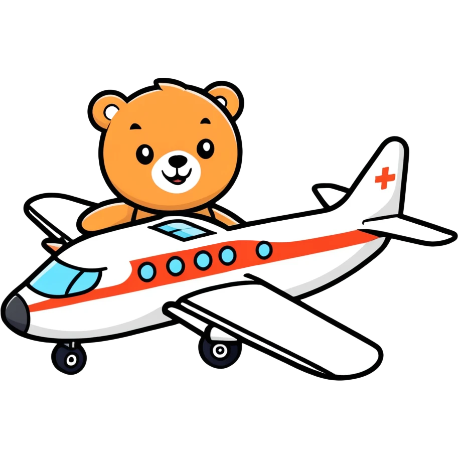 Airplane with bear emoji
