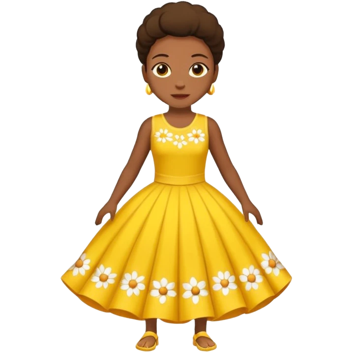Pode fazer uma moça num campo de margaridas e com um vestido sem mangas amarelo e esvoaçante? emoji