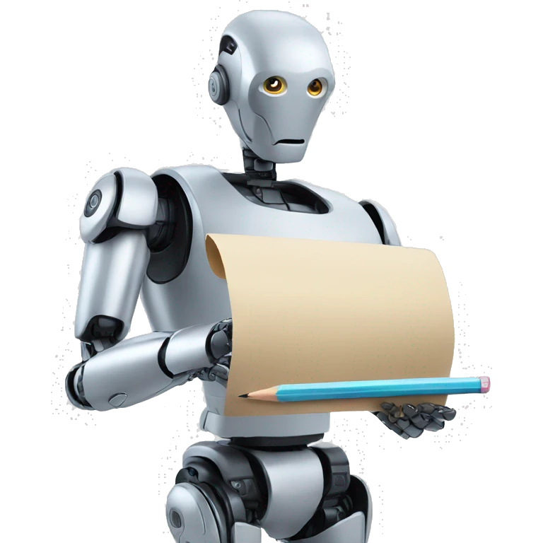 robot hand filling a form with pencil emoji