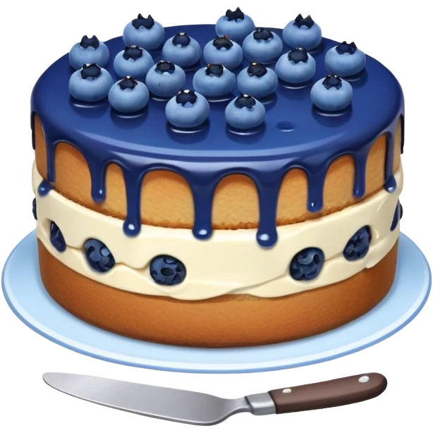 Make an emoji of a blueberry cake (small) that's broken off a bit so you can see the blueberry jam emoji