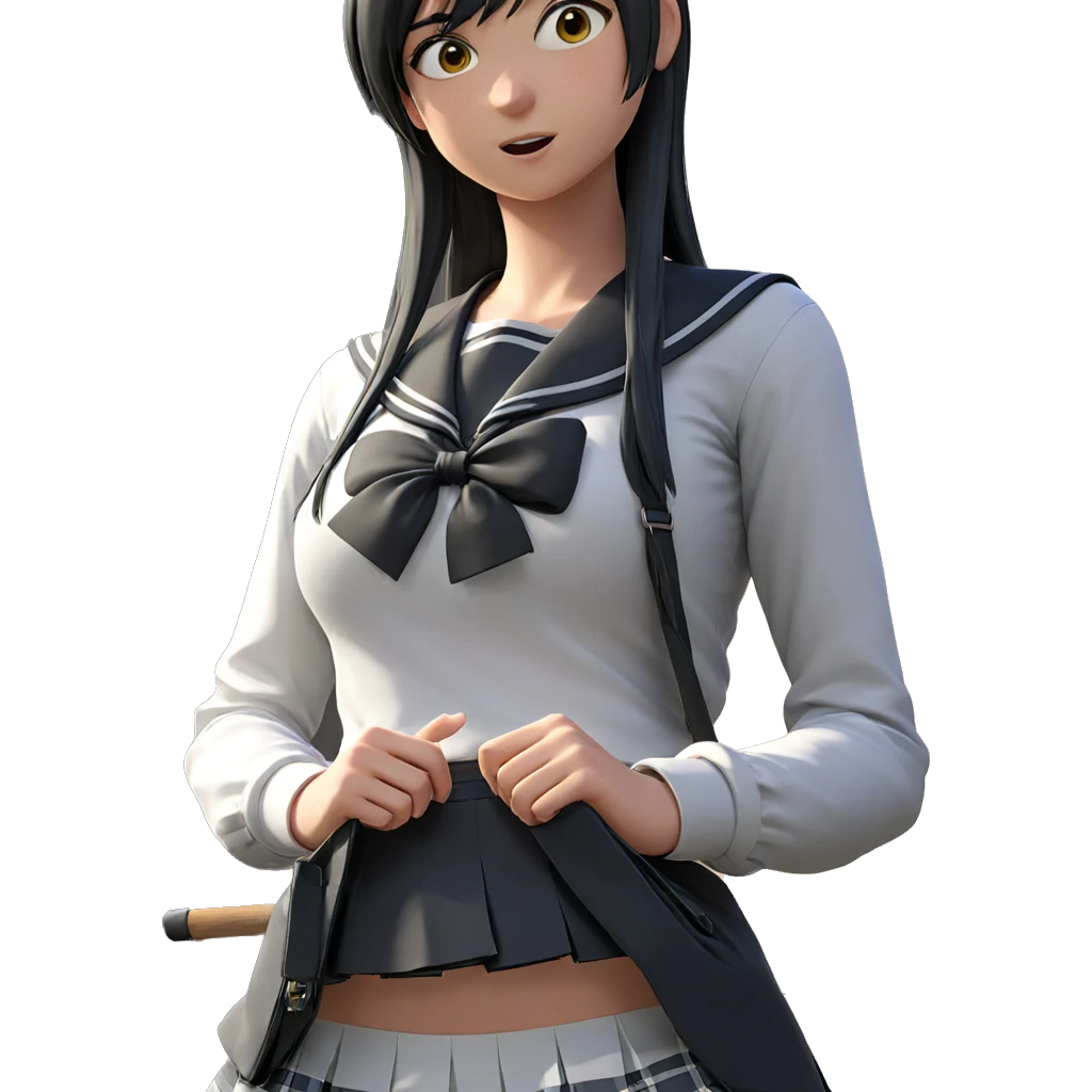 schoolgirl with lifted skirt emoji