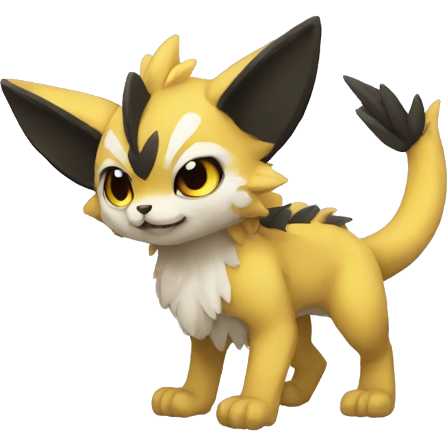a anthro chibi-style black Fakémon-hybrid full body emoji