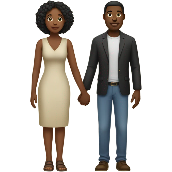 Black couple holding hands emoji