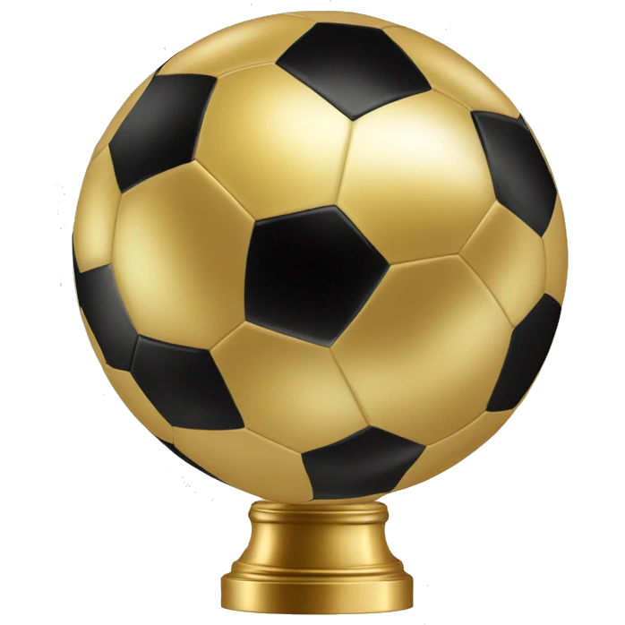 Balón de FUTBOL DE  QUE  SEA DE ORO, COMO EL DEL PREMIO A MEJOR JUGADOR DE FUTBOL. emoji