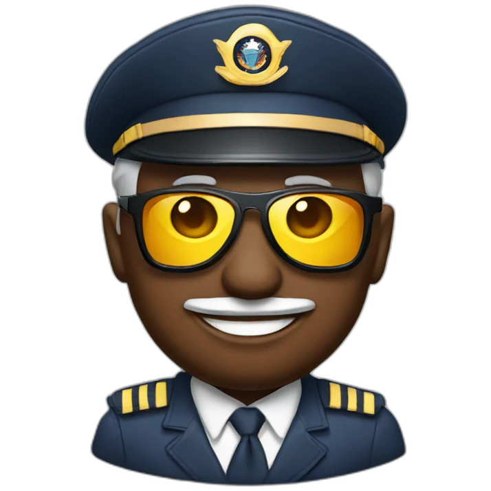 ale airplane Captain with sun glasses and Captain cap emoji