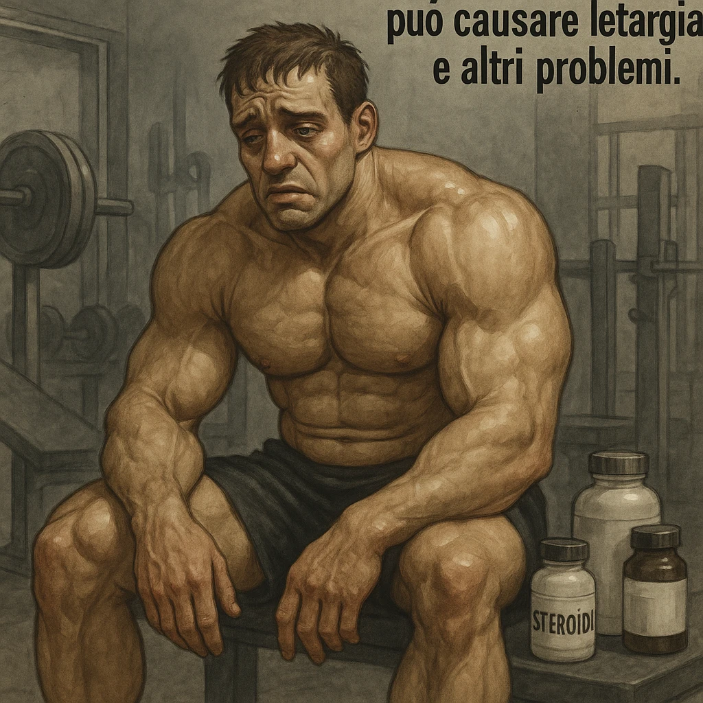  bodybuilder che fa cicli senza base di testosterone, con letargia fanne 10, in italiano se usi testo emoji