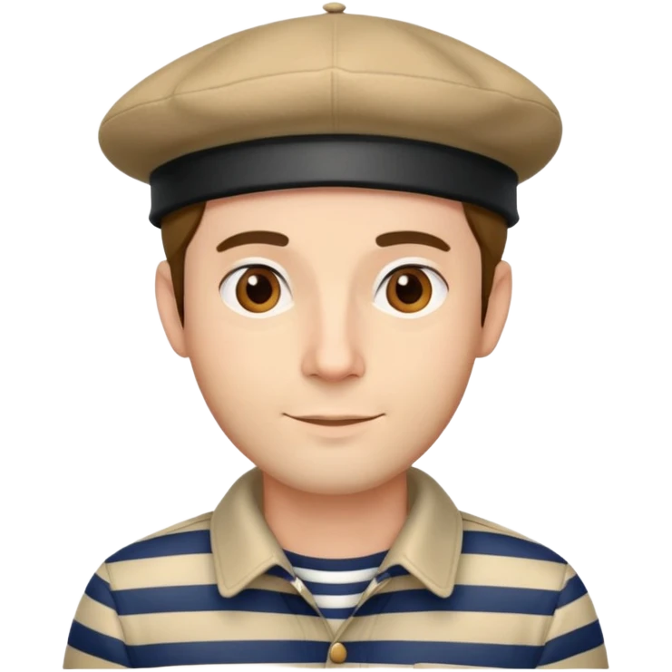 french man in beret and stripped shirt emoji