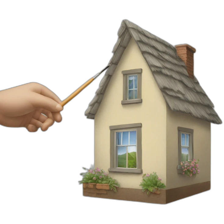 human painting a house emoji