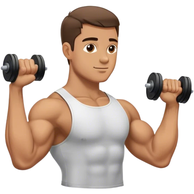 side view guy doing bicep-curls palms-facing-up emoji