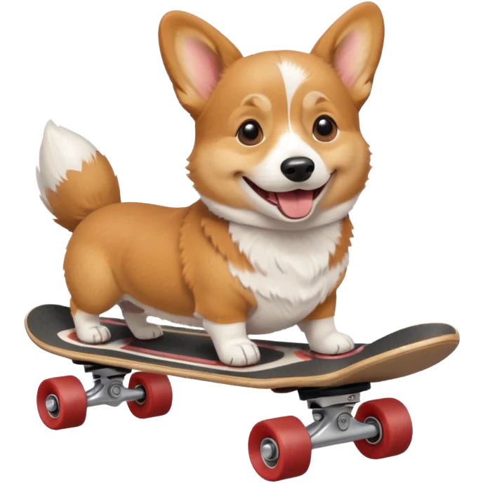 Corgi dog on skateboard  emoji