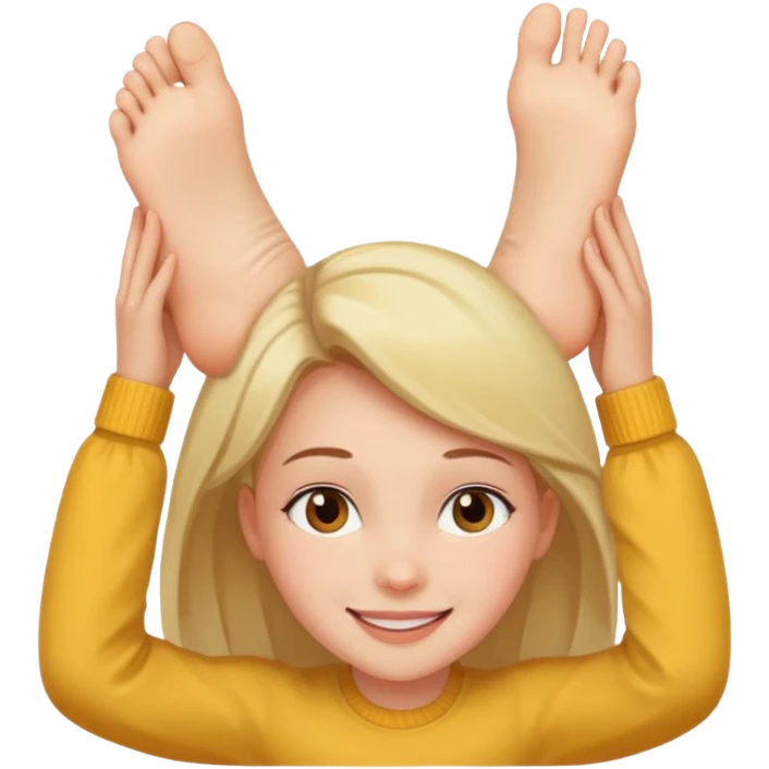 a foot placed on a girl's head emoji