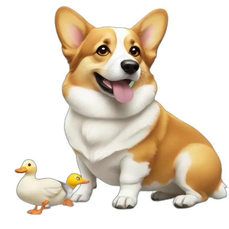 corgi with ducks emoji