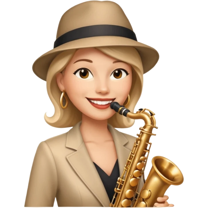 woman Swing jazz musician playing saxophone emoji
