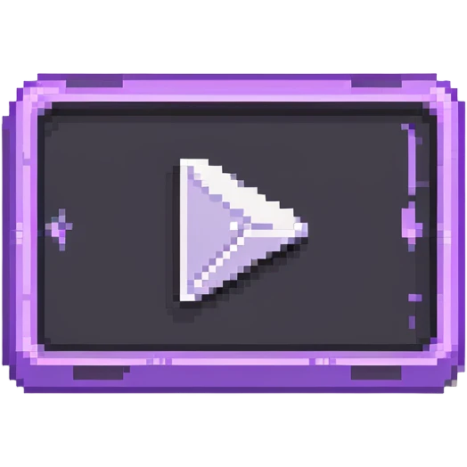 YouTube logo purple rectangle with white play button emoji