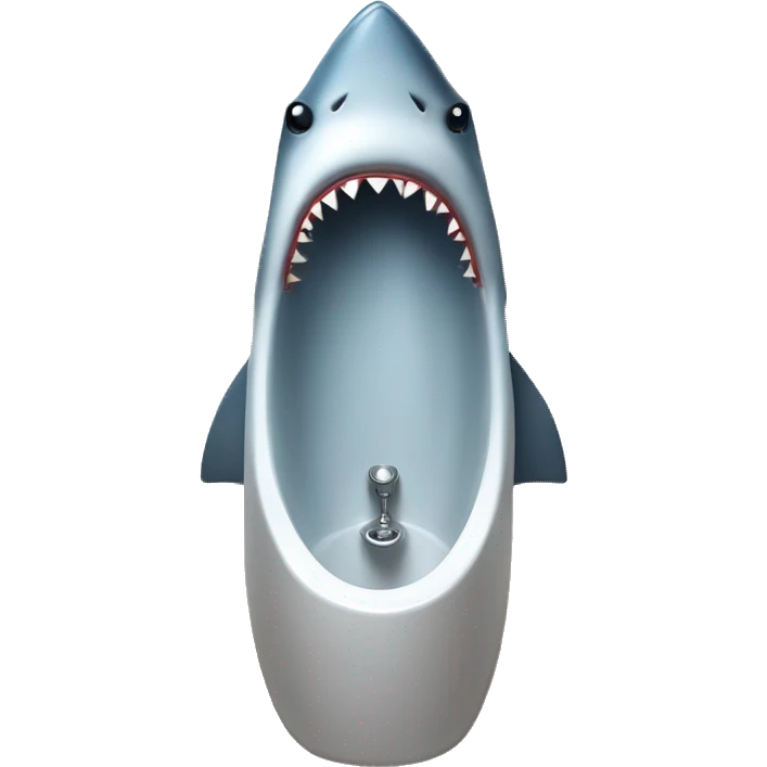 shark using a public urinal emoji