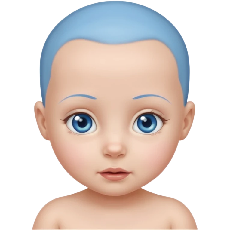 baby girl with blue eyes no hair emoji