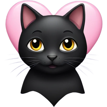 Black cat in love  emoji
