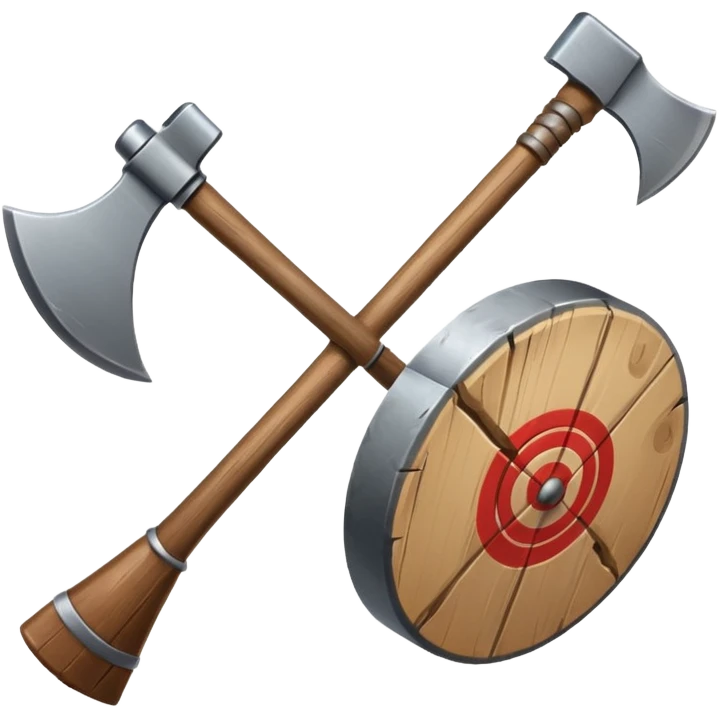Axe throwing to target emoji
