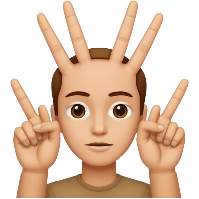 Upside down piece sign fingers emoji