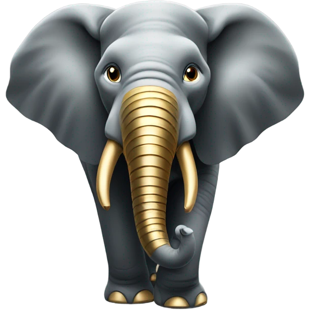 Gold teeth on elephant  emoji