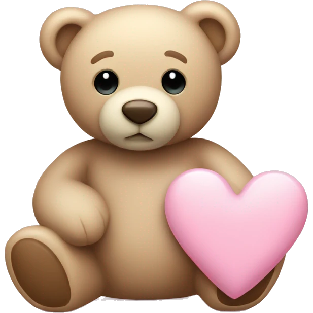beige teddy bear and a pink pastel heart emoji