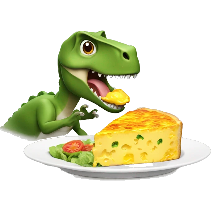 dinosaur eating omelette emoji