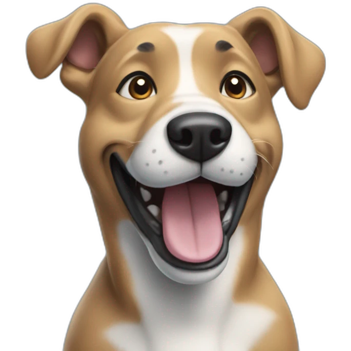 A blue happy dog emoji