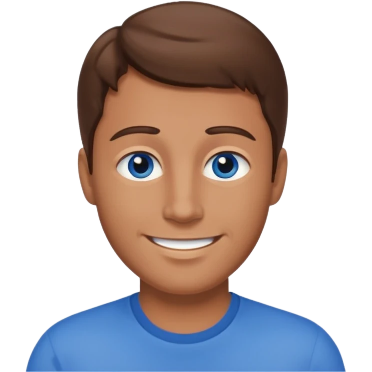 dad with brown hair and blue eyes emoji emoji