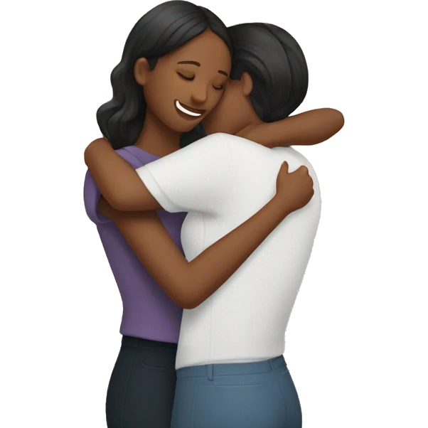 Two women pretty hugging romantically emoji