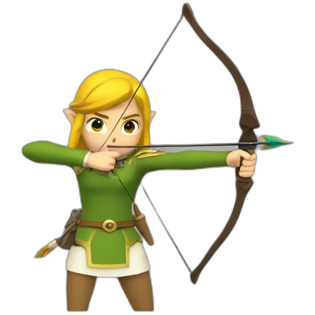 Zelda le chevalier shooting an arrow with is bow emoji