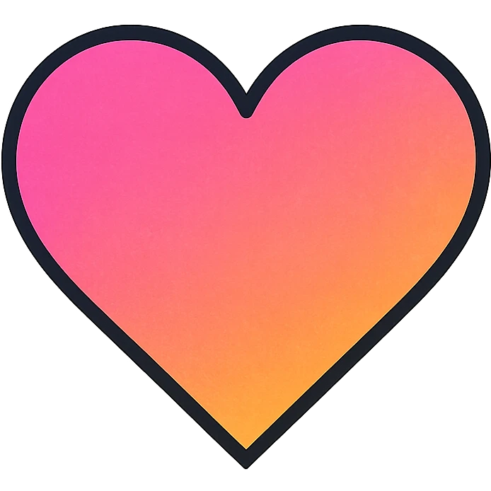 modern icon style gradient heart icon, clean lines, gradient with subtle texture, no text emoji