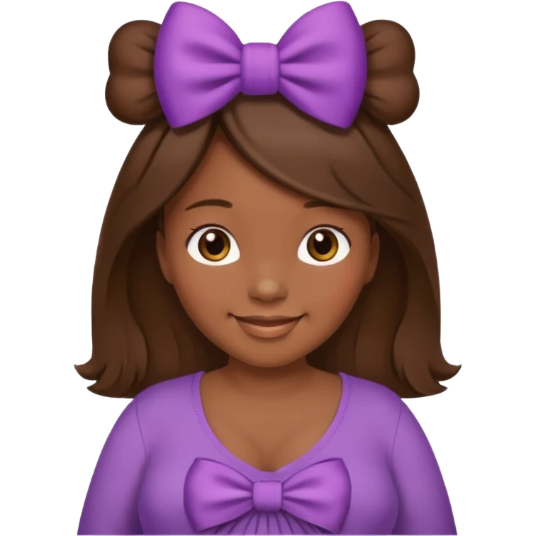 pregnant woman, brown hair, dark skin, bow in hair emoji