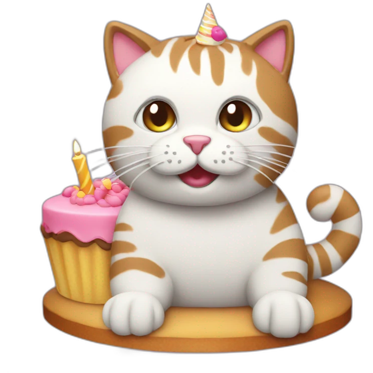 birthday cat cake emoji