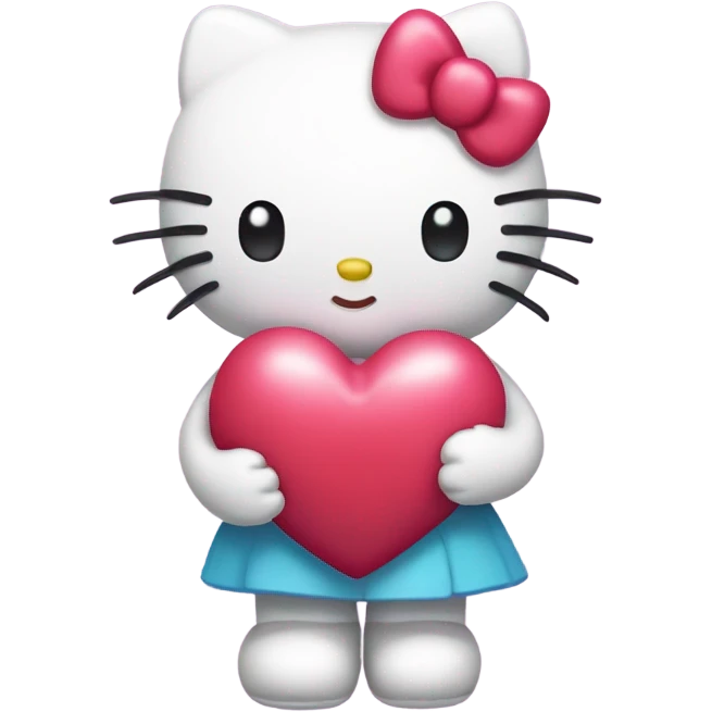 hello kitty with heart emoji