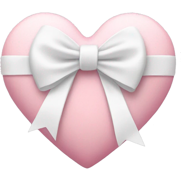 Pastel pink heart with white bow emoji