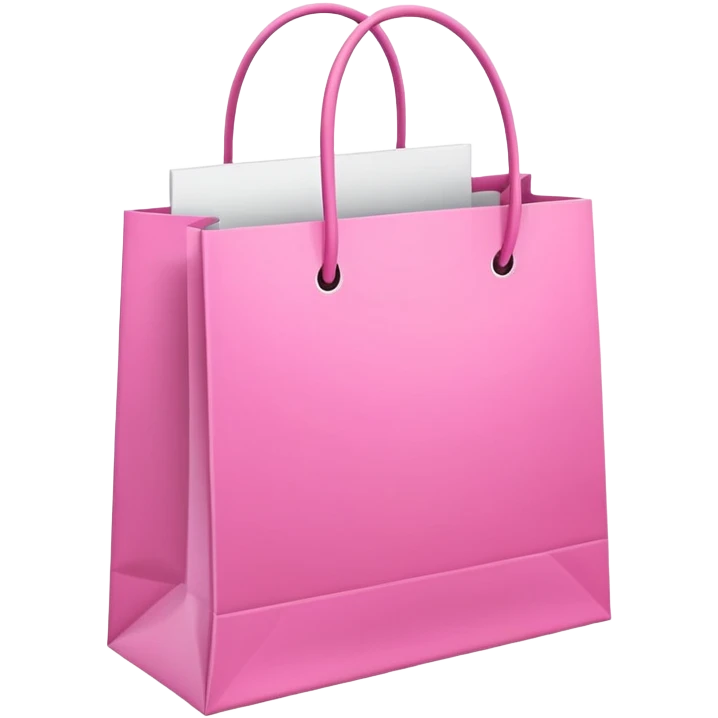 Pink shopping bag, multiple emoji