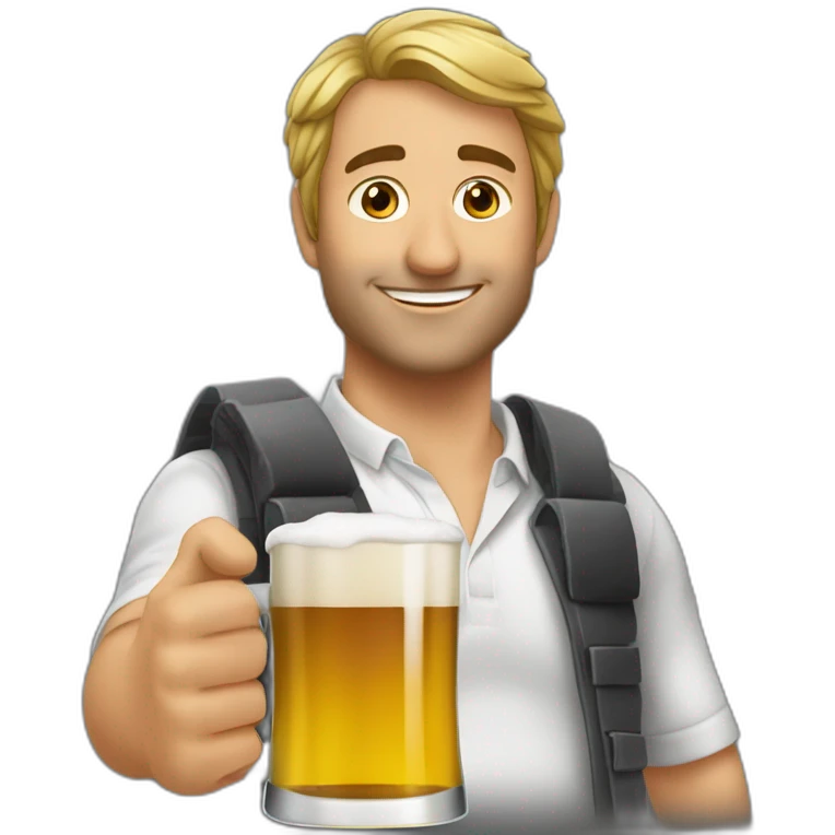 Éric zemour avec une bière emoji