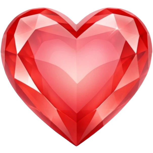 Crystals pastel red heart 3D  emoji