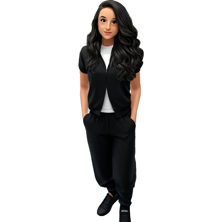 girl in black outfit emoji