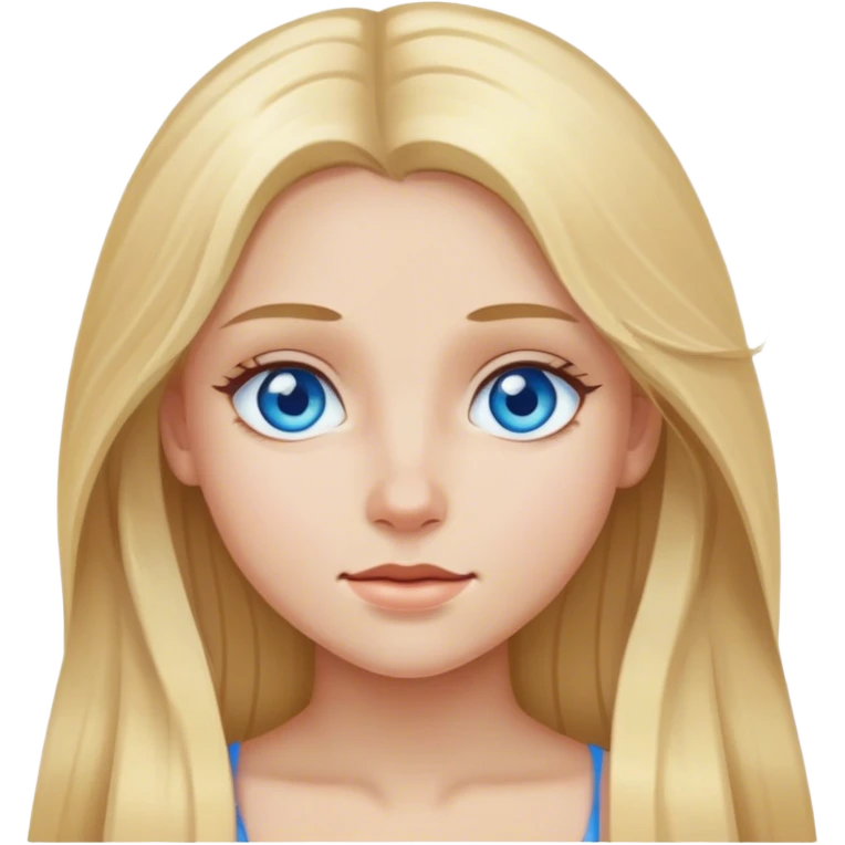 Girl with blonde long hair and blue eyes emoji