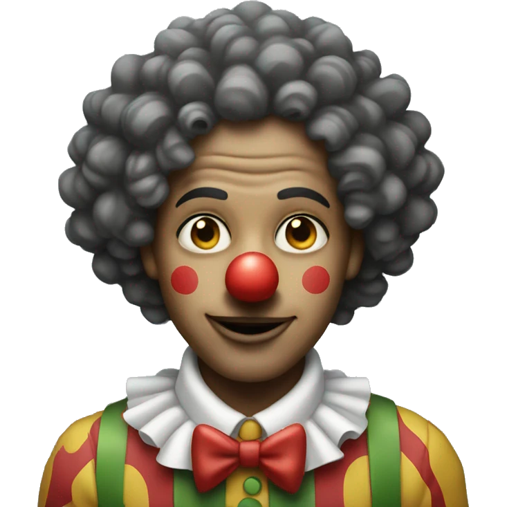 clown that is stylish with curly hair emoji