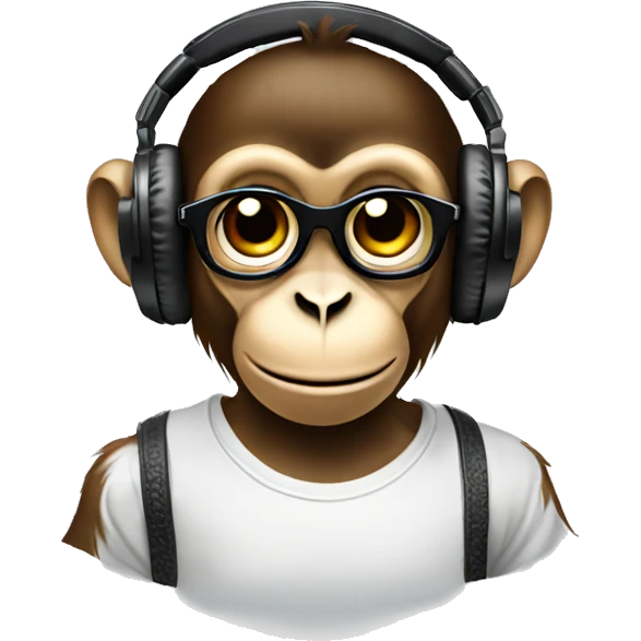 monkey being a dj  emoji