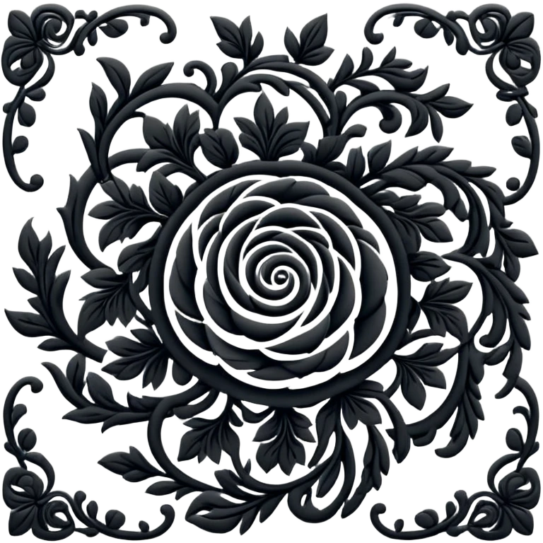  Black floral spiral design emoji