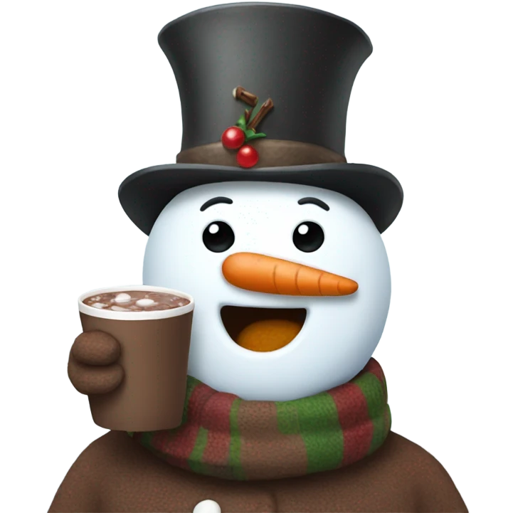 Snowman drinking hot chocolate  emoji