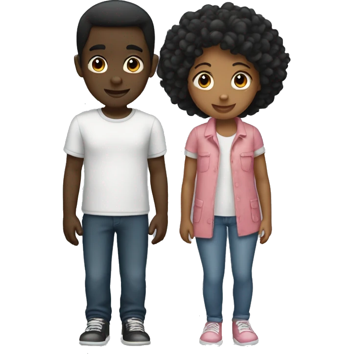 two black kids in love emoji