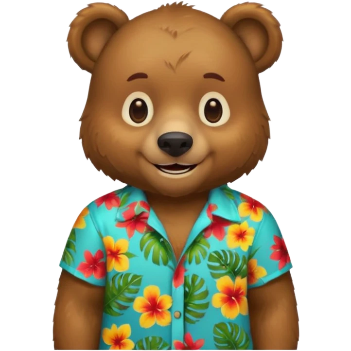 Bear wearing a tropical shirt emoji