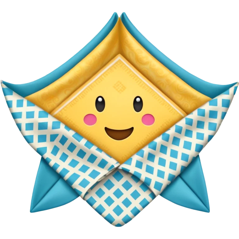 flapped patterned napkin emoji