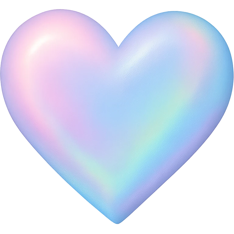 heart with a soft iridescent sheen, digital illustration, no background emoji