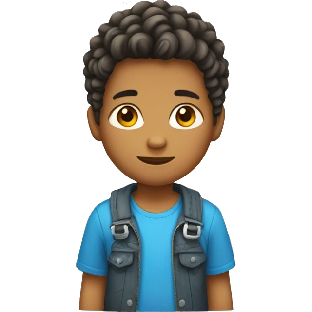 Un niño con pelo trenzado emoji