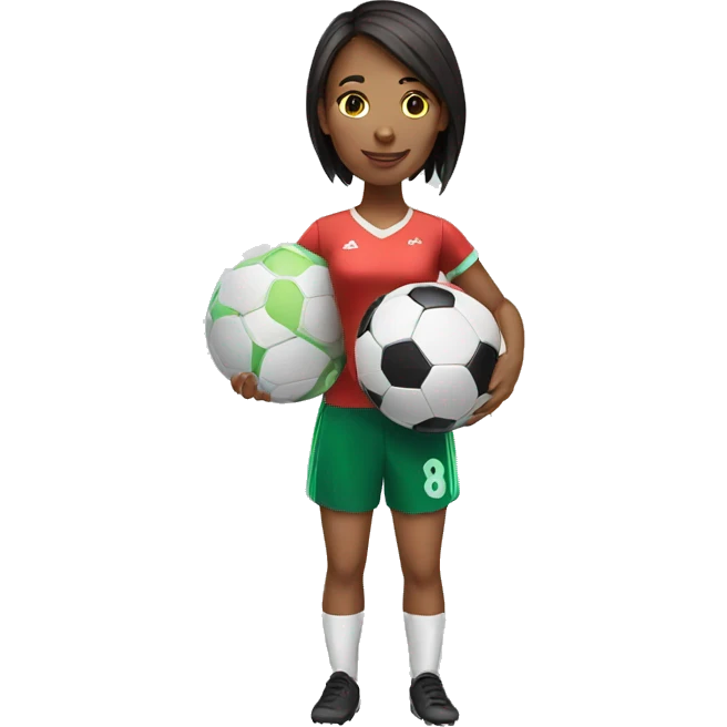 woman holding a soccer ball in their hand emoji